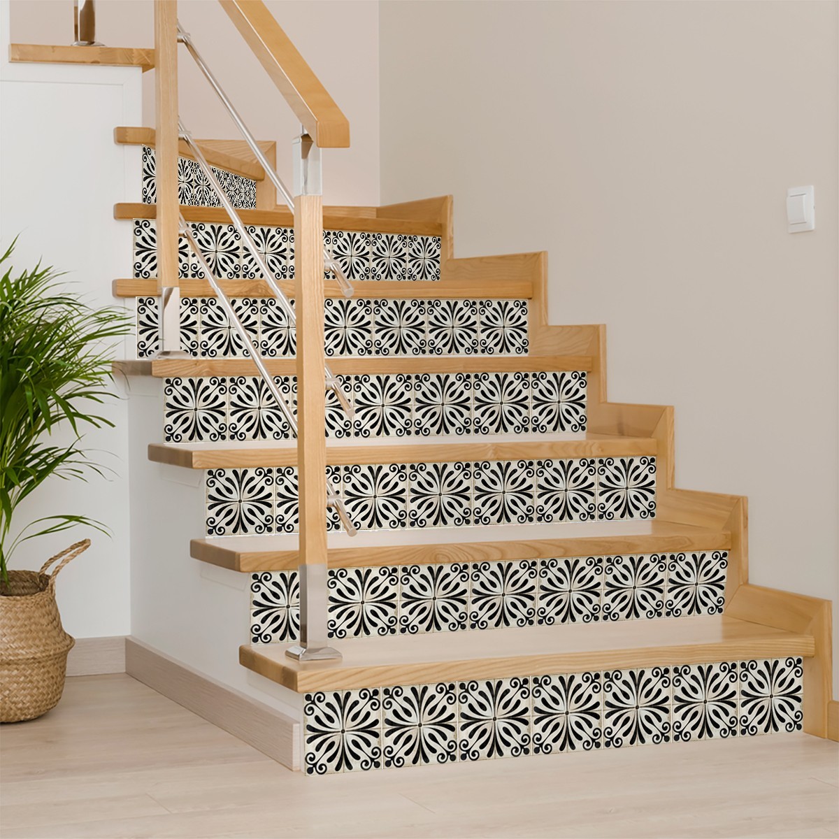 Peel Snd Stick Tile Stickers 24 Unit Pack Floral Design For Backsplash