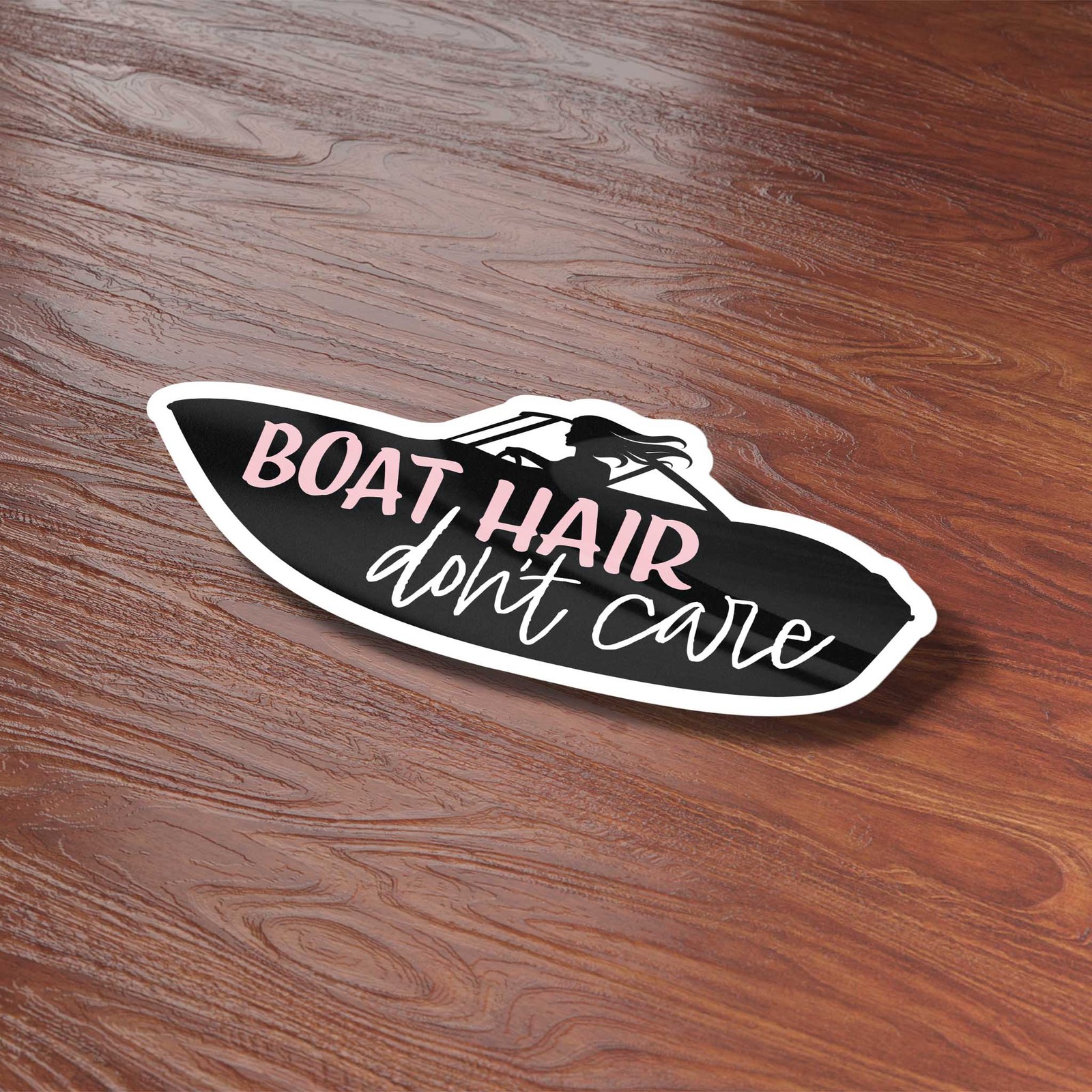 Boat Hair Don't Care Sticker- Funny Decal for Water Bottle & Laptop