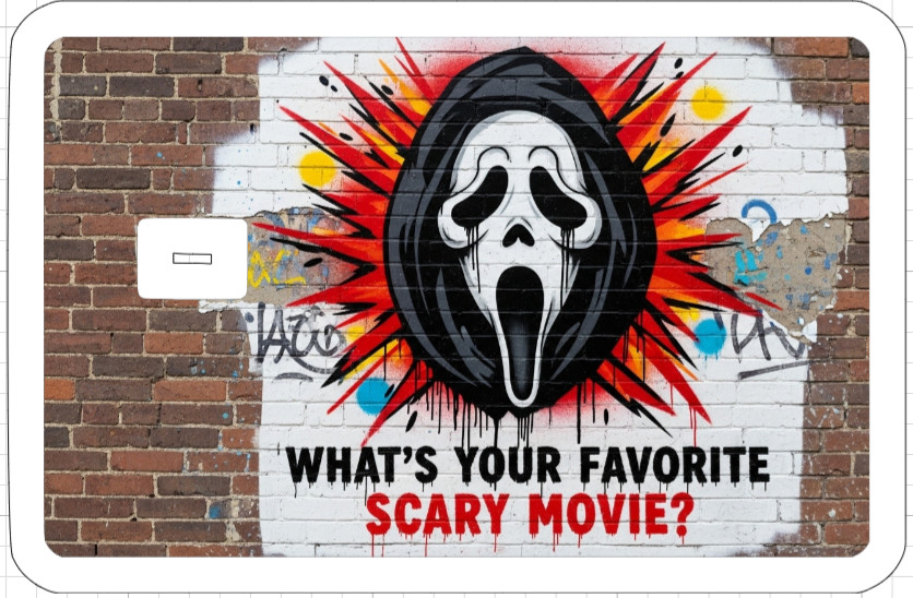 Killer Graffiti Street Art ATM Debit Credit Sticker Skin Halloween Horror Paint
