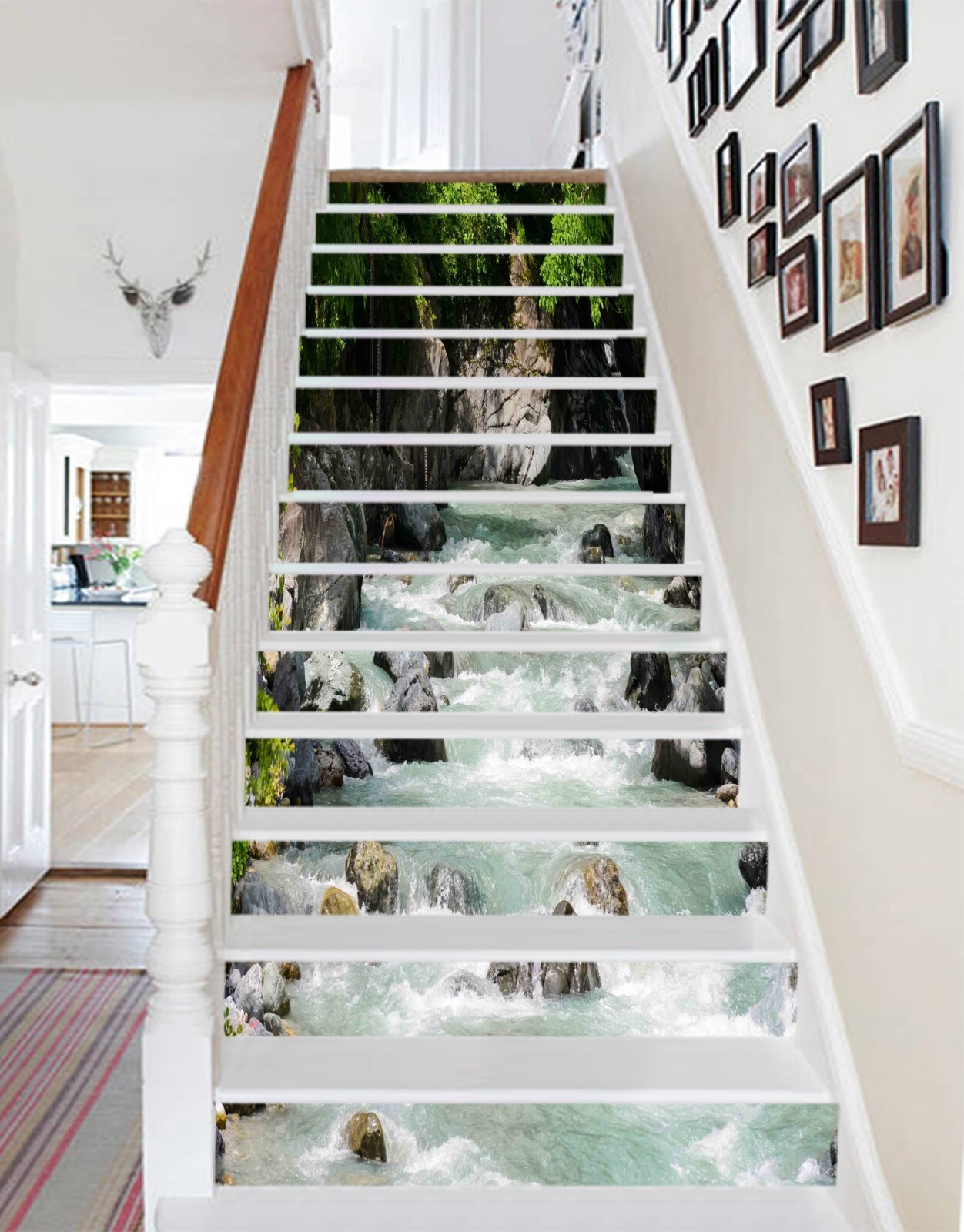 3D River Stones AZ771 Stair Risers Decoration Mural Vinyl Wallpaper Kay
