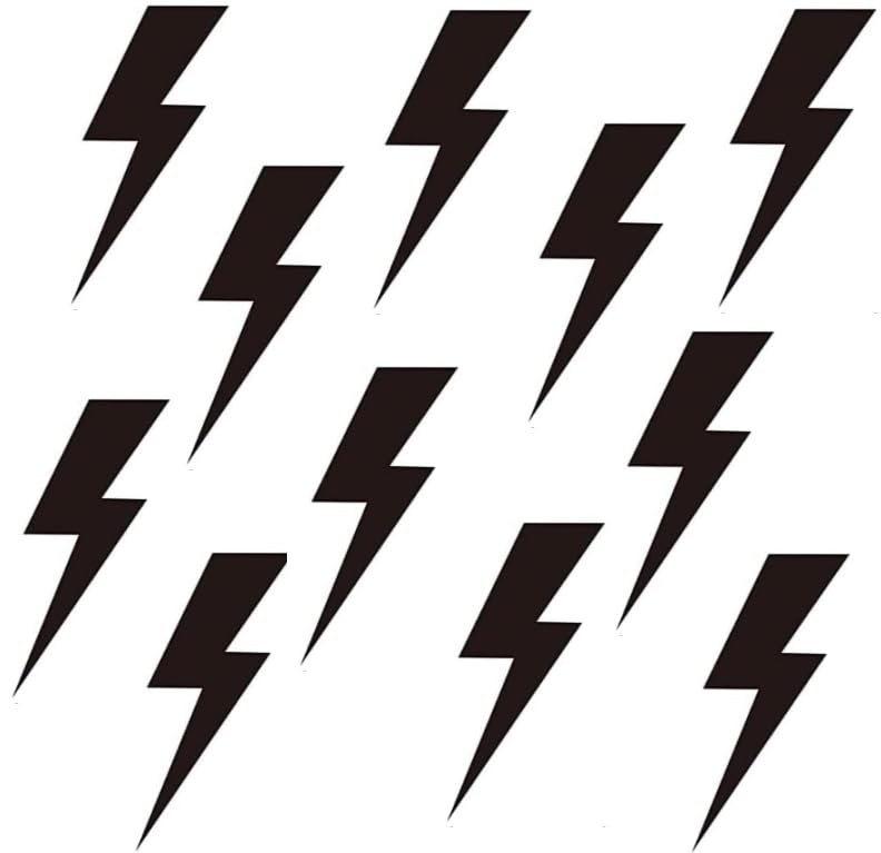 Zaiphany Black Lightning Bolt Decals for Wall or Cars, Lightning Bolt Sticker…