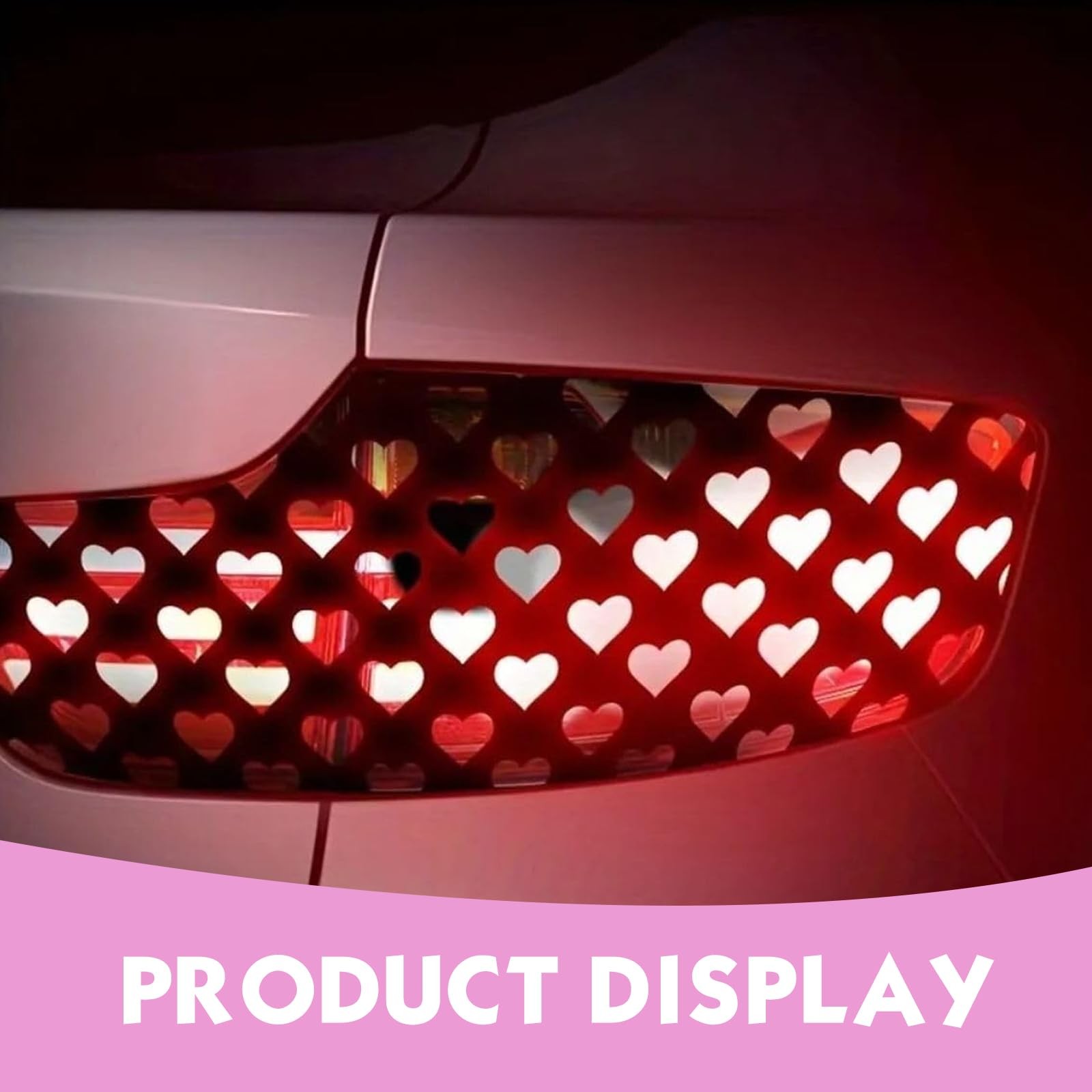 4 PCS Heart Taillight Stickers – Self-Adhesive Automotive Rear Lamp Decals