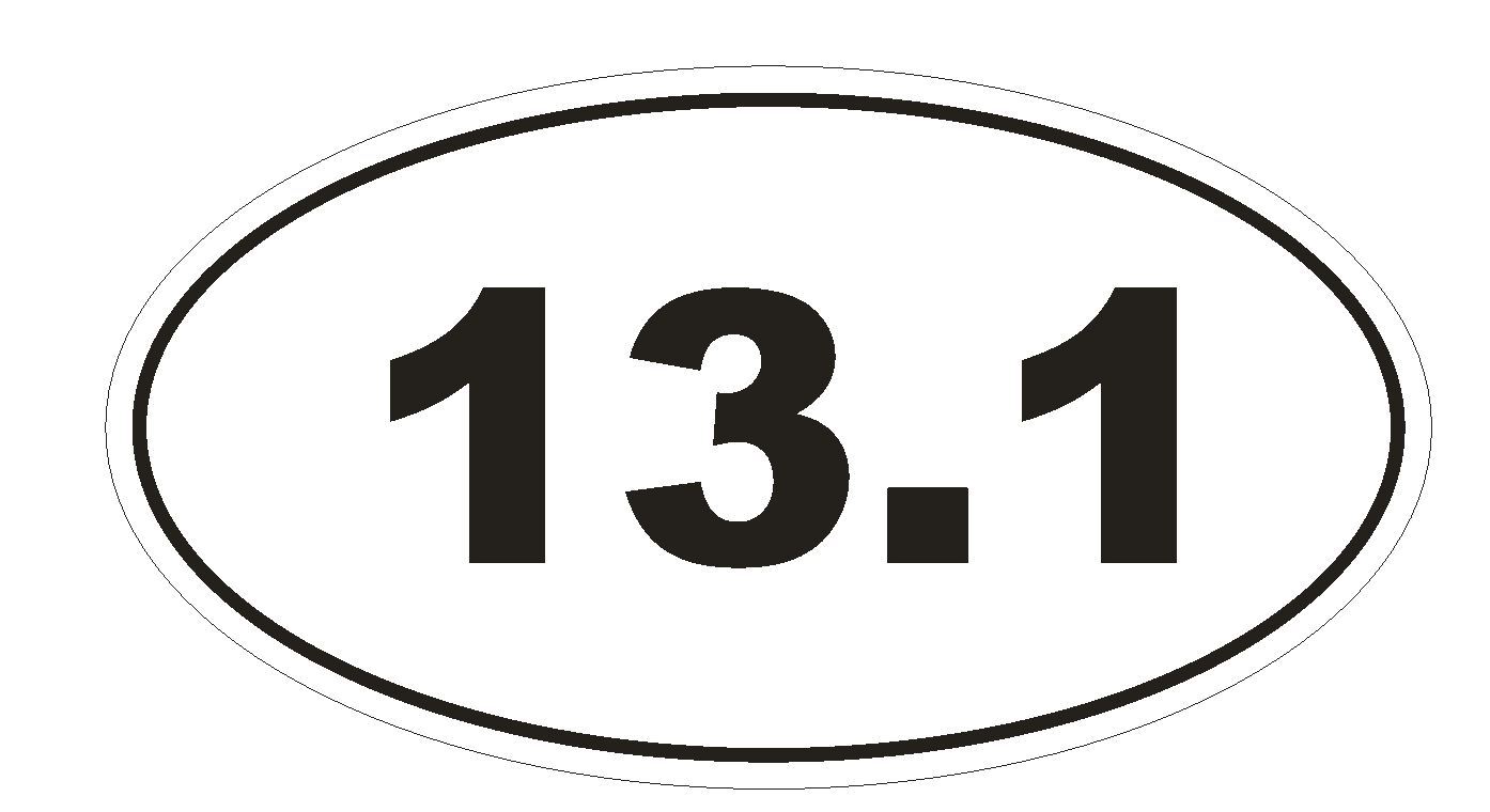 13.1 Oval Bumper Sticker or Helmet Sticker D132 Laptop Cell Phone Marathon Euro