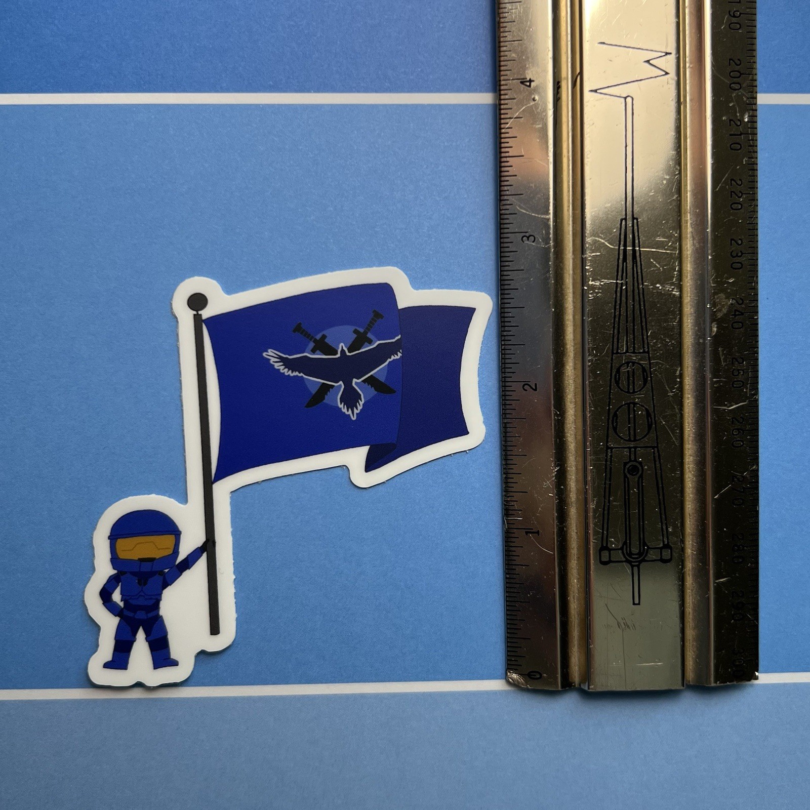 Red vs Blue – Blue Team Flag Sticker Halo Sticker RvB
