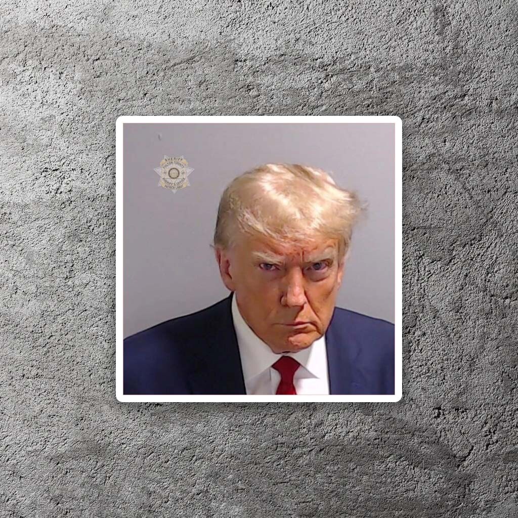 Trump Mugshot Vinyl Sticker 3" Wide – Includes Two Stickers