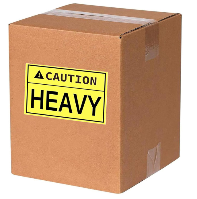 300 Pcs Caution Heavy Sticker, 2 x 3 inch Fluorescent Yellow Heavy Special Handl