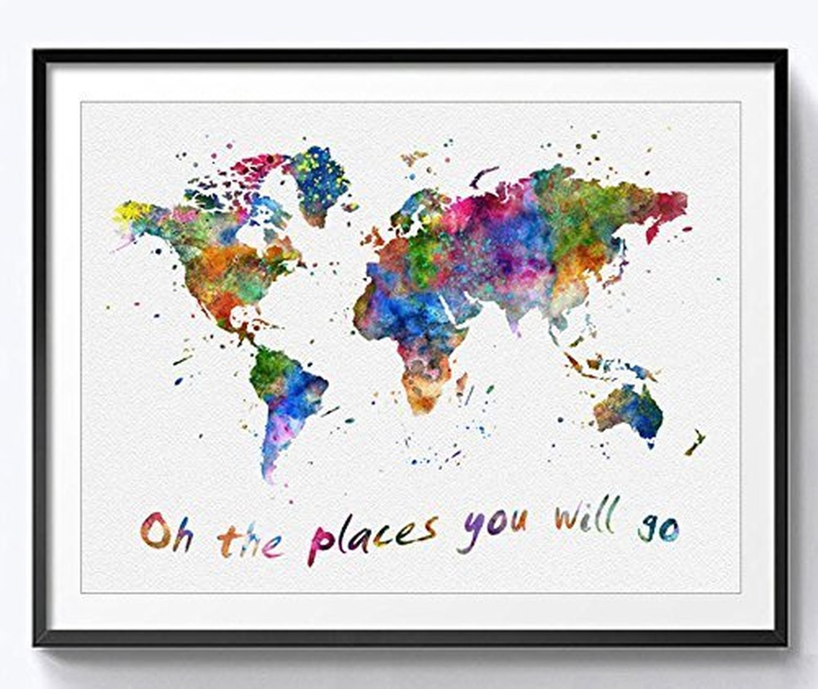 Oh The Places You Will Go Quotes The World Map Wall Art Watercolor World Map …