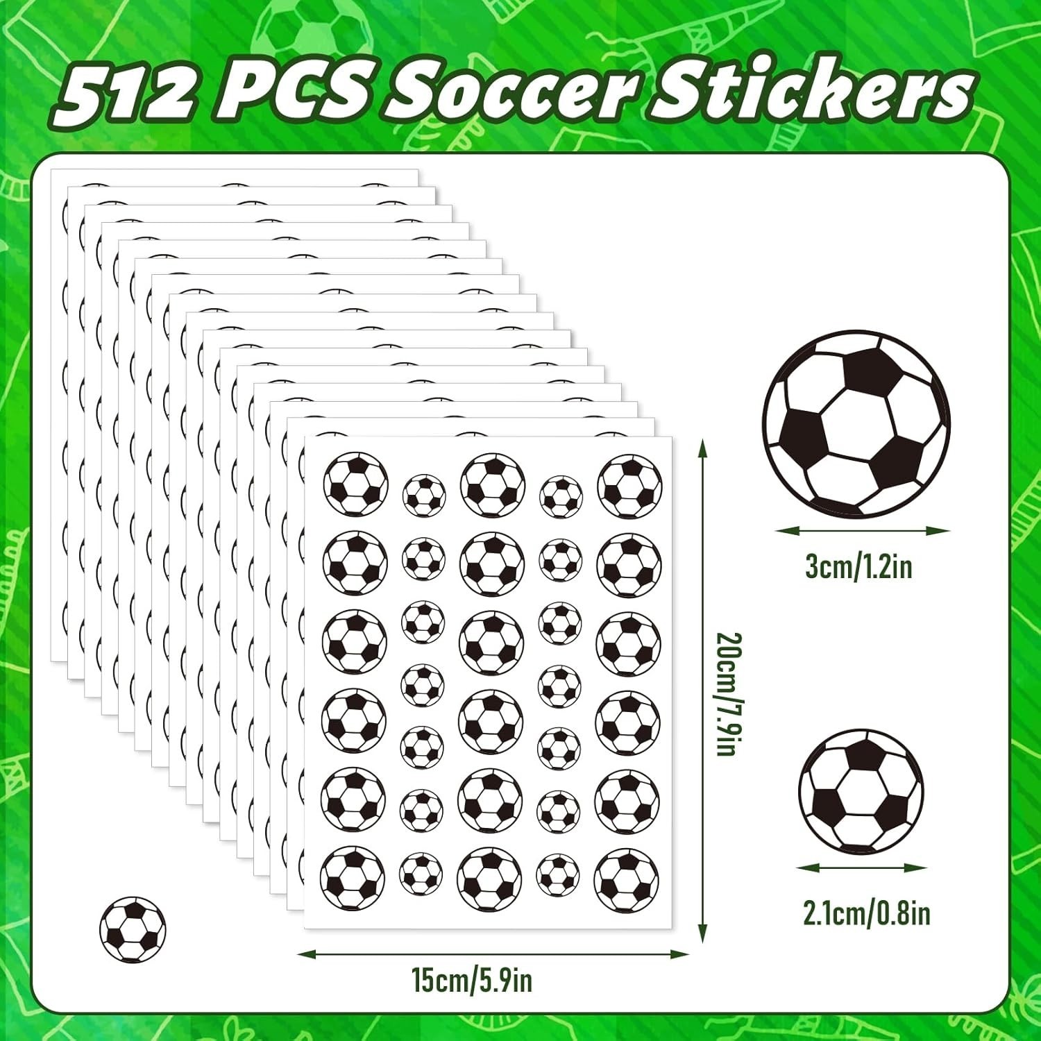 Water-Repellent 512 Pcs Soccer Stickers – Perfect for Scrapbooks and Gifts