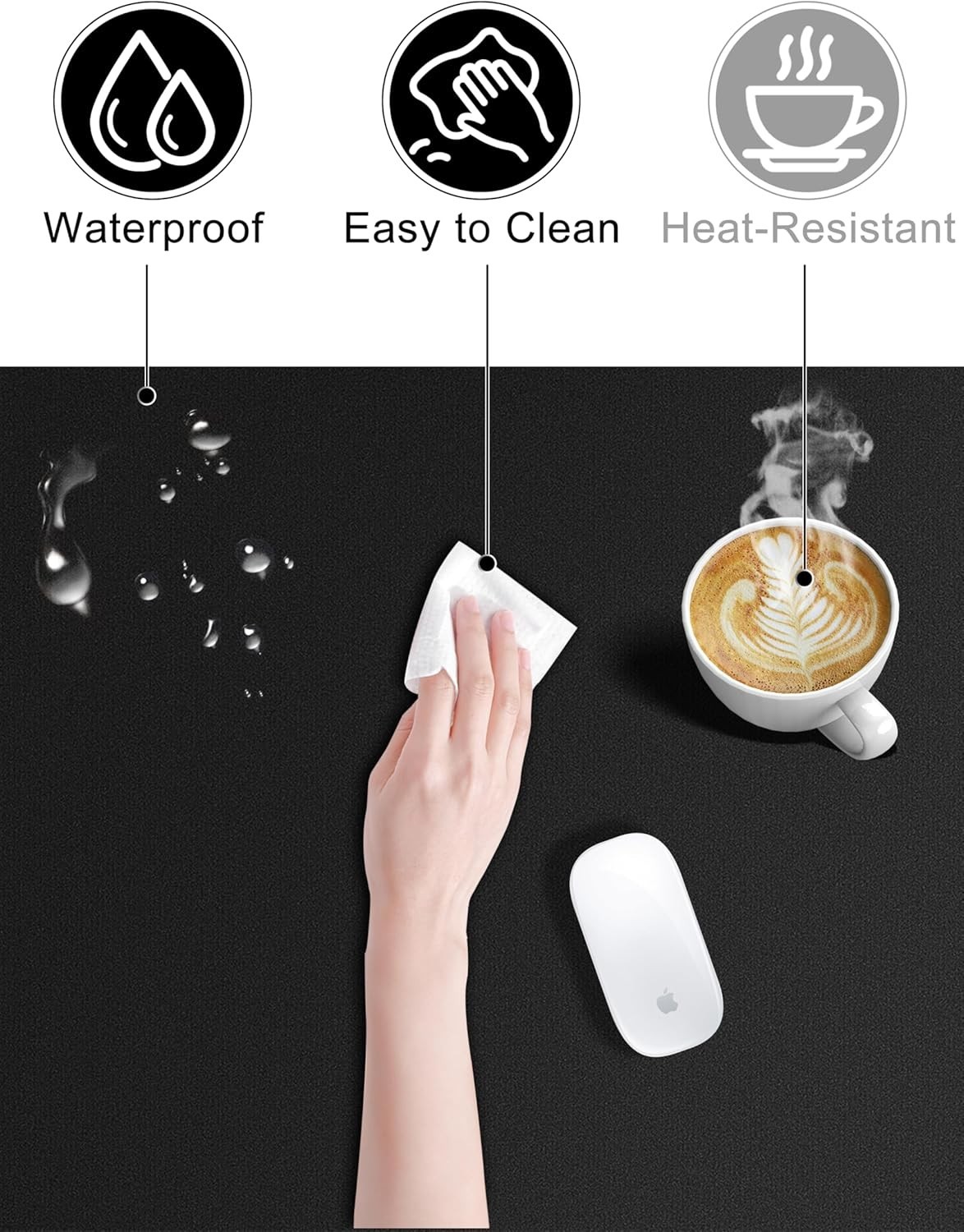 Wireless Charging Mouse Pad, Gaming Mousepad Home Office Large Desk Pad with Ul