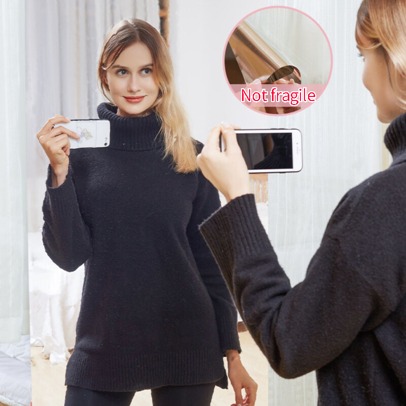 Soft Rectangle Acrylic Mirror Sticker Self Adhesive Wall Decal Sheet Decor DIY