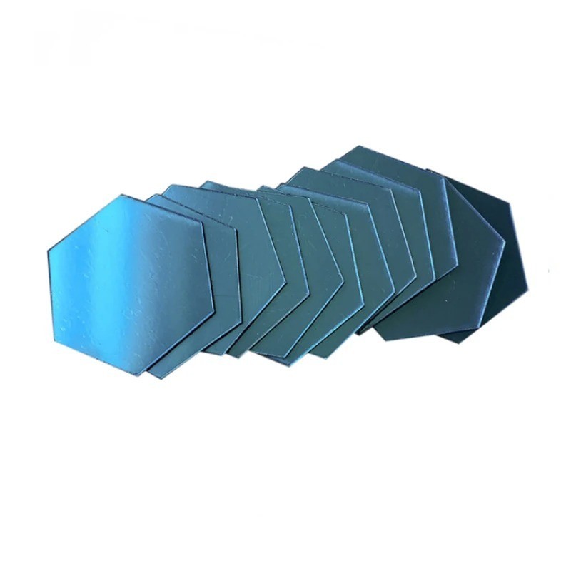 12Pcs Self Adhesive Hexagonal Gold Acrylic Mirror Wall Tiles for Home Room Decor