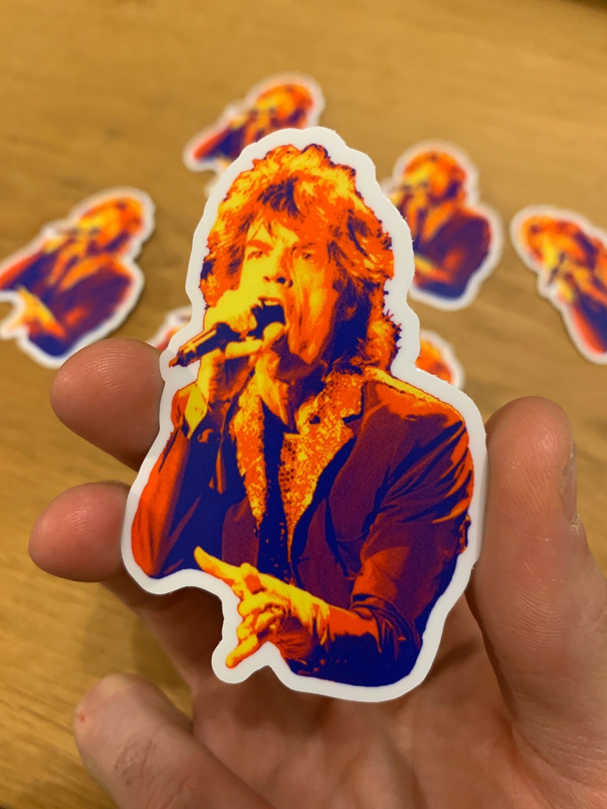 Rolling Stones Mick Jagger 3"x2" Psychedelic High-quality Vinyl Decal Sticker