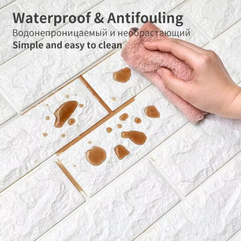 3D Self-Adhesive Wallpaper 70Cm*1/5/10M Continuous Waterproof Brick Wall Sticker