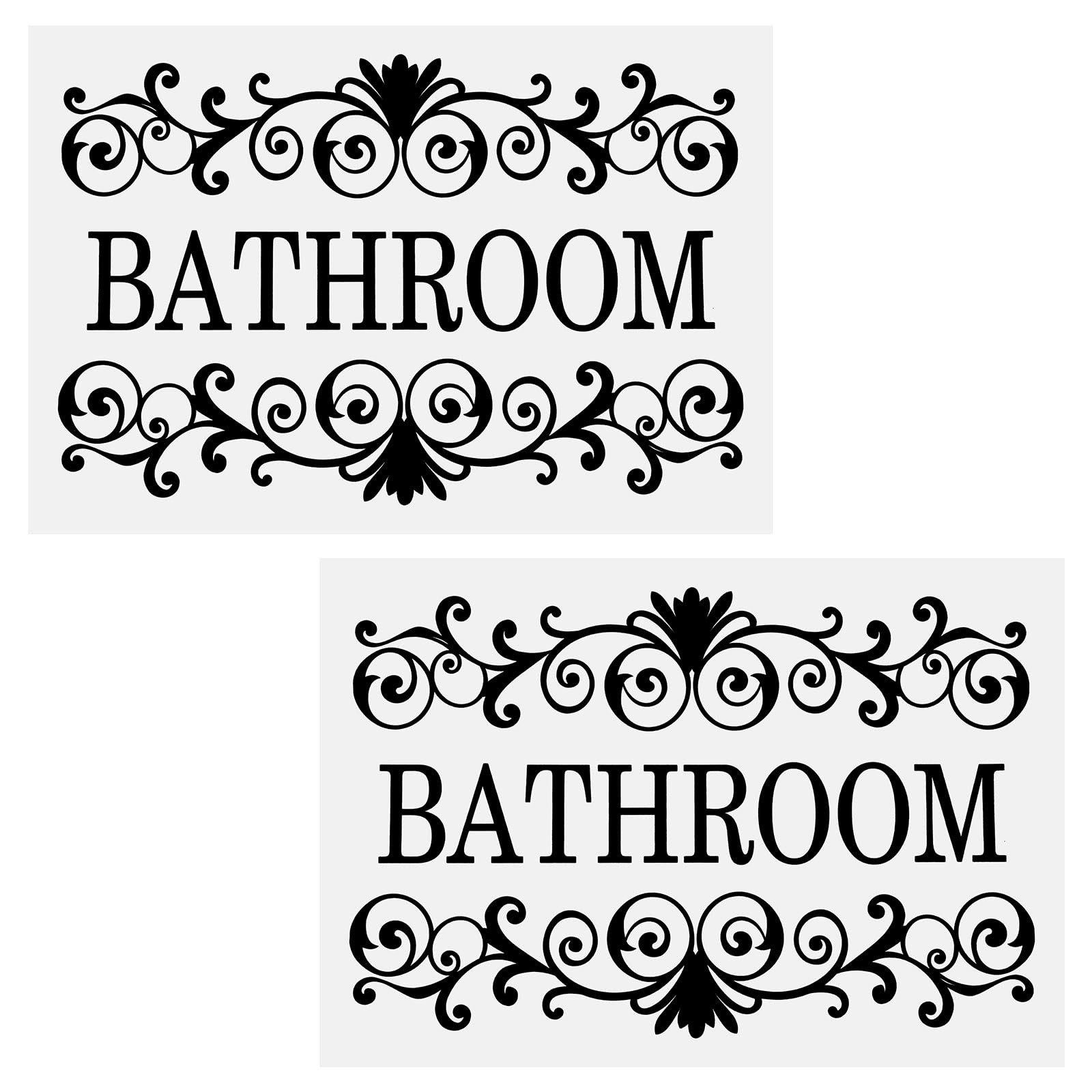 2 Pcs Black Vine Bathroom Wall Decals, Vinyl Bathroom Wall Stickers Wall Art …