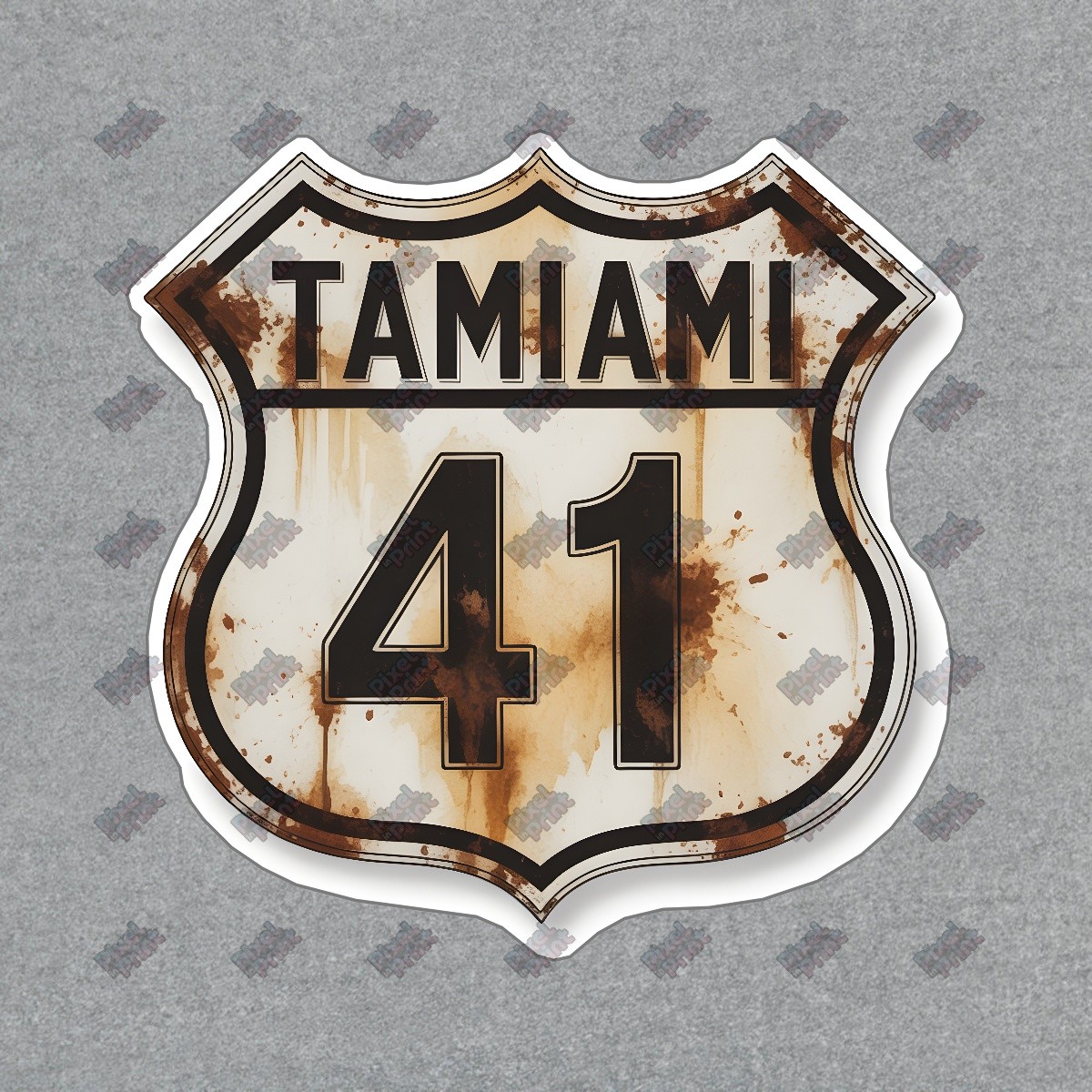 Vintage TAMIAMI Route 41 Sticker Rustic for Travel #19108