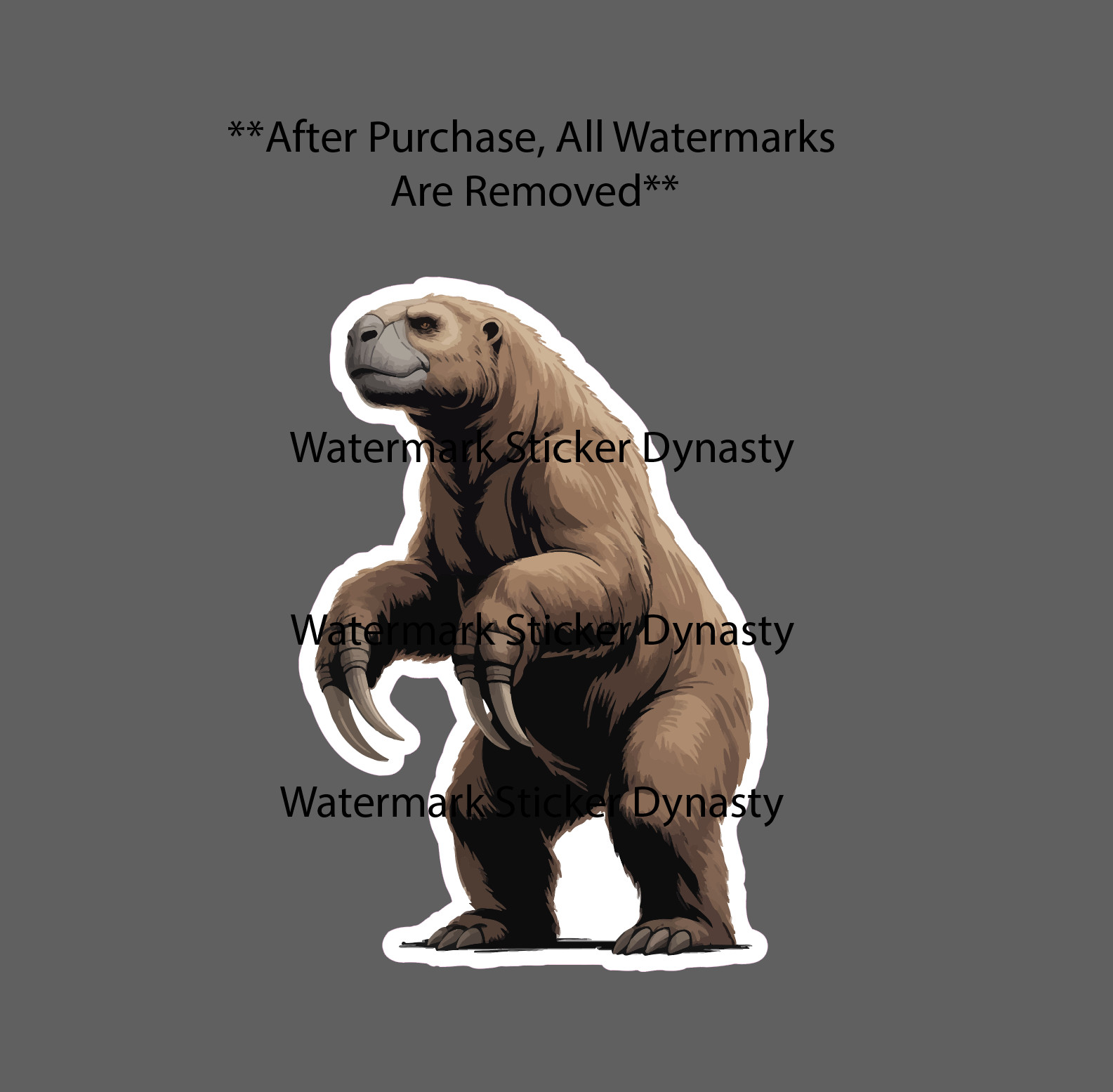 Giant Ground Sloth Sticker Waterproof Decal Animal Extinct Gift NEW
