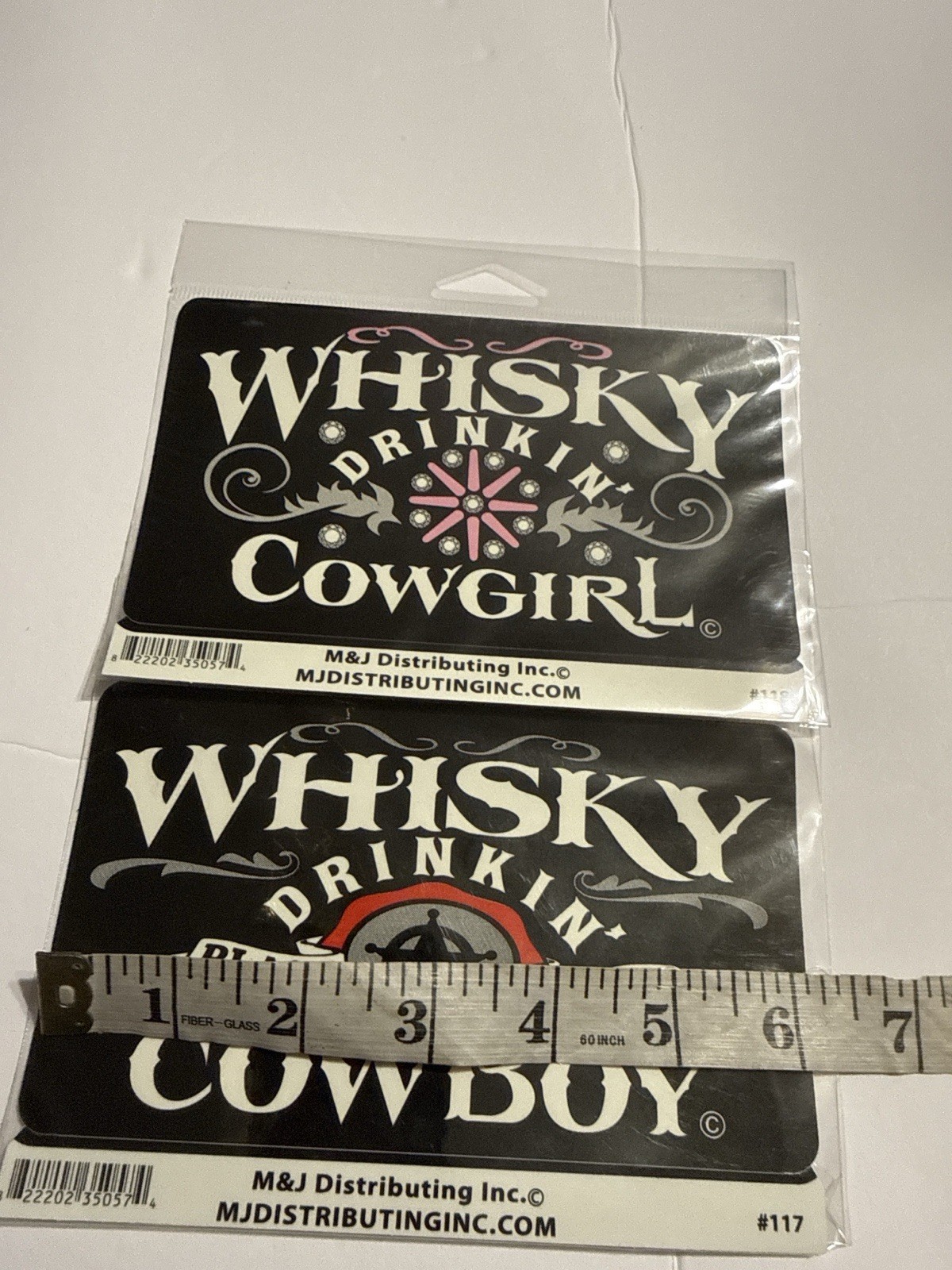 Whiskey Drinkin Cowgirl Cowboy Decal Sticker Set 2 Pack 6×3.5” #117 #118