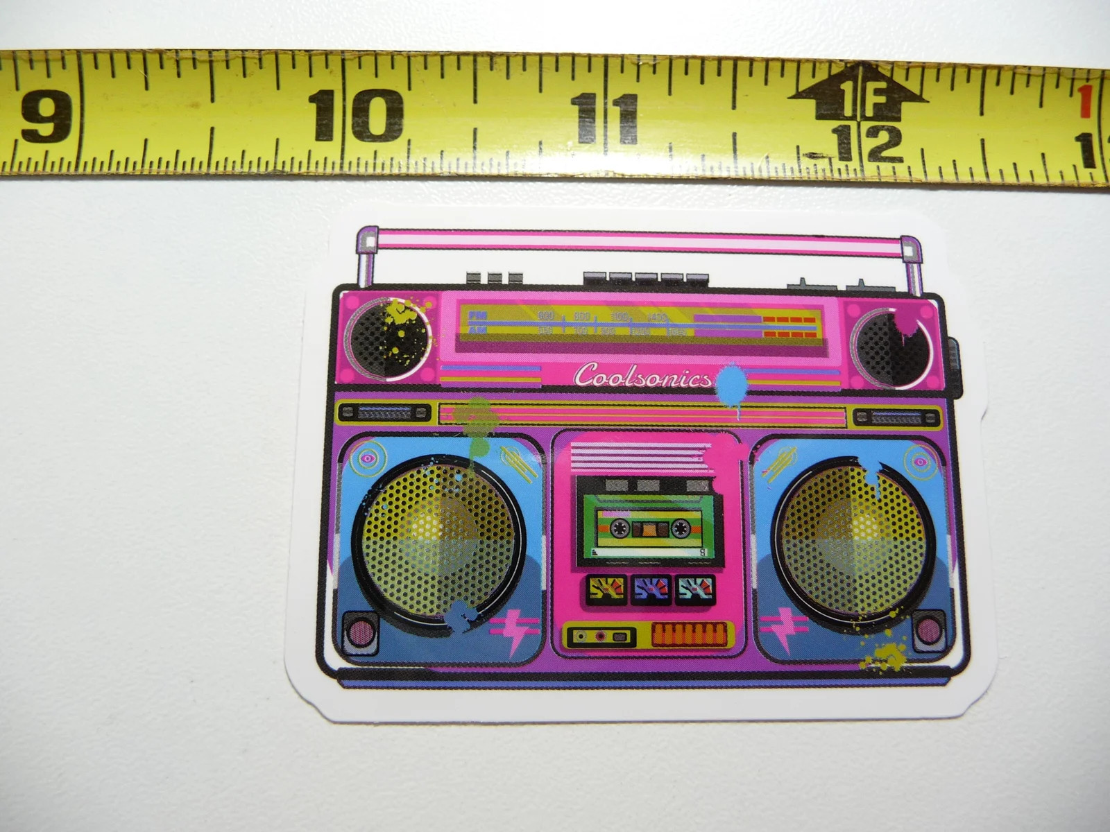 SUPER COOL COLORFUL BOOMBOX SMALL STICKER DECAL 80S 90S RETRO 1980S 1990S FUN