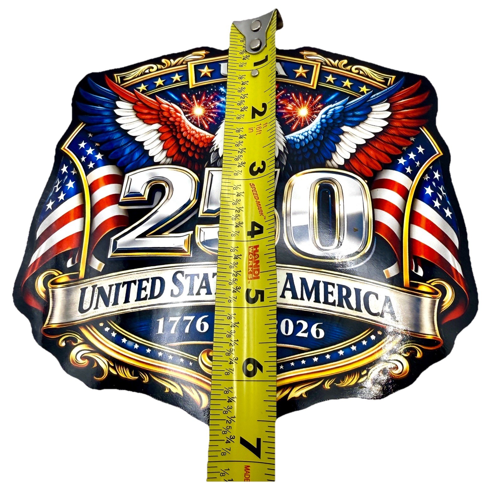 America Celebrating 250 Years Large 7×7 In Magnetic Decal Eagle Patriotic Design