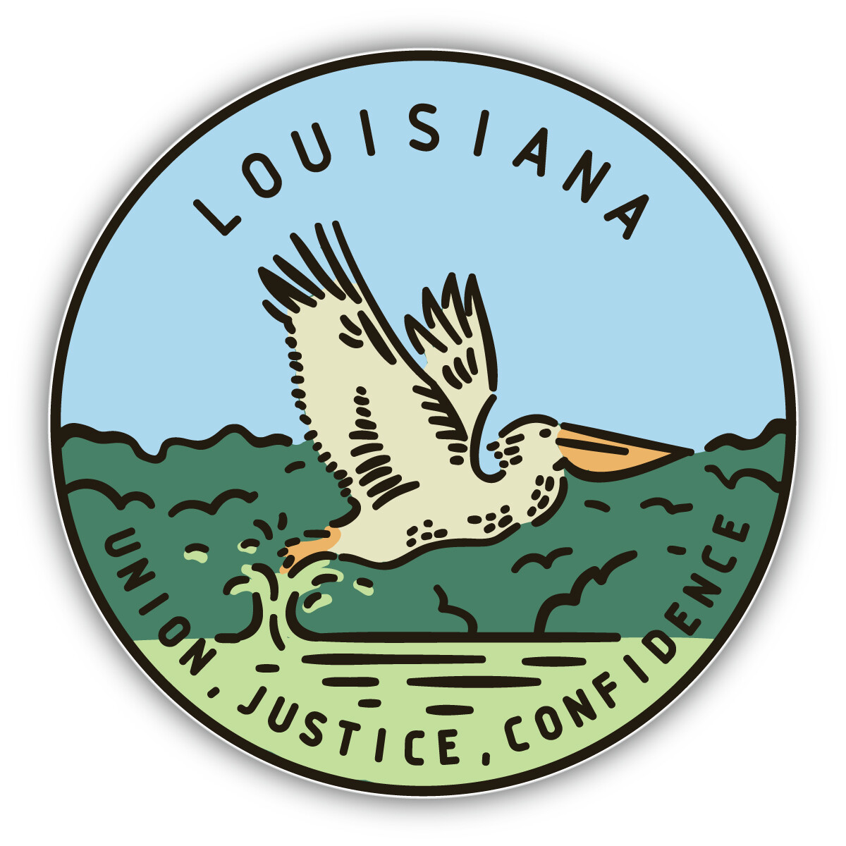 Louisiana USA State Retro Vintage Vinyl Sticker Decal