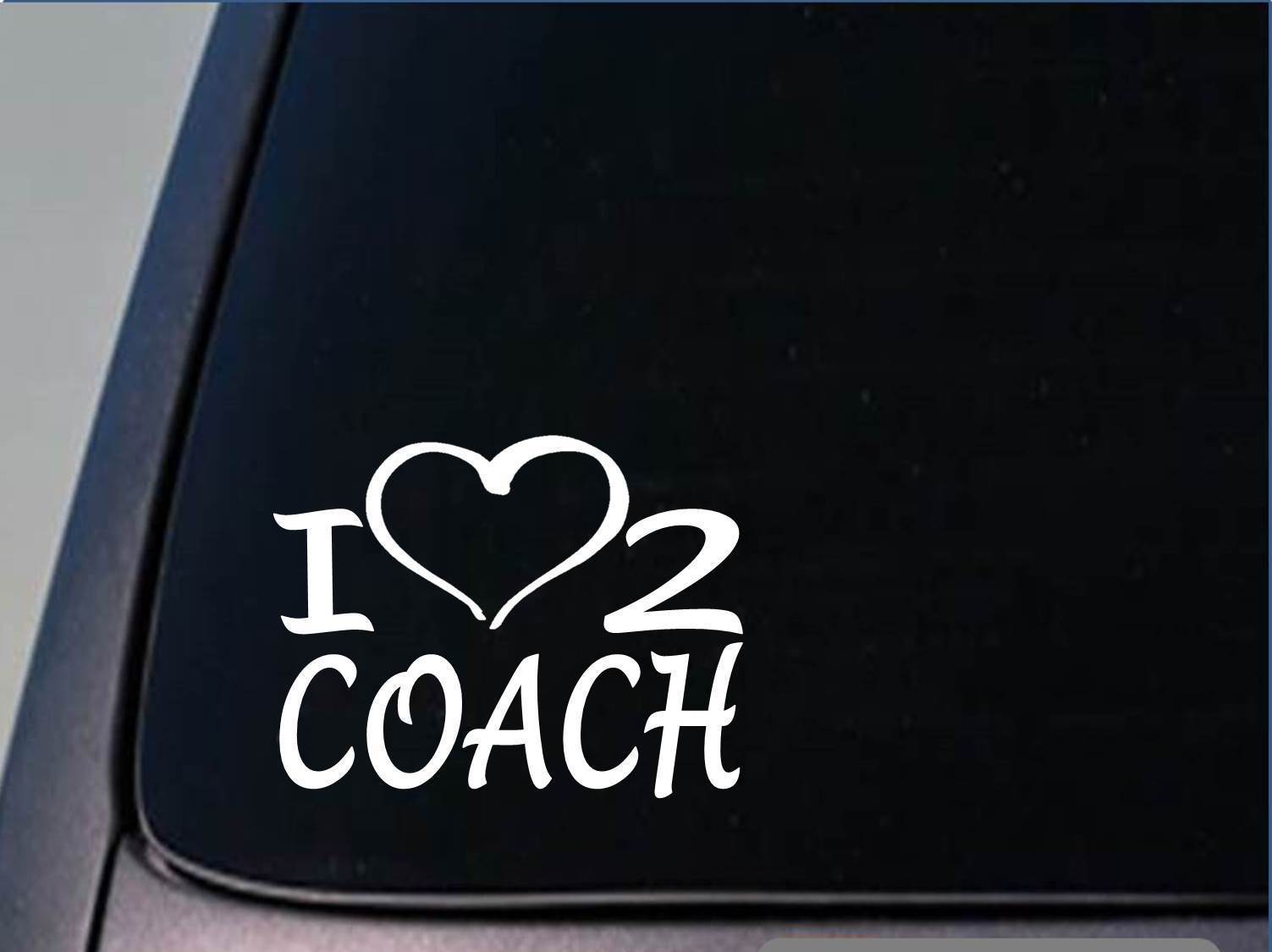 I heart to coach sticker *H196* 8 inch wide vinyl basketball softball decal