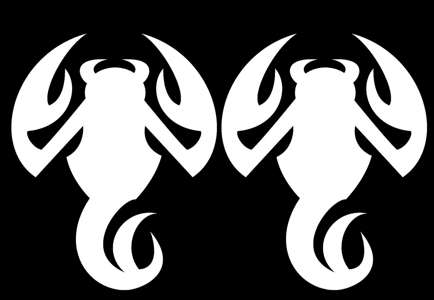Scorpion Silhouette Two Pack 6" x 5" White Vinyl Decal Car Window Laptop Tablet