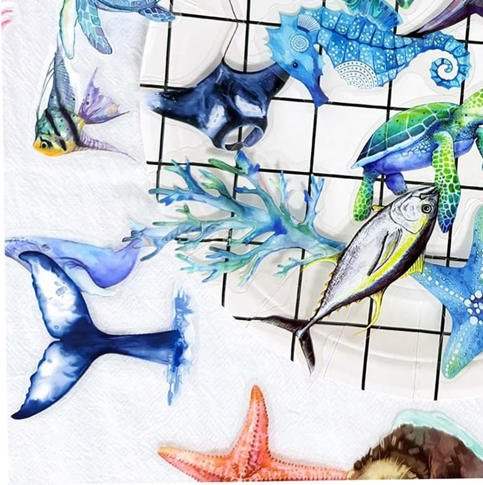 50PCS Marine Animal Stickers, Waterproof Underwater Sea Animal Decals