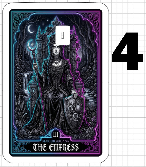 Gothic Neon THE EMPRESS Tarot Card Credit Debit ATM Skin Sticker Psychic Gift