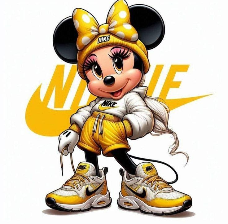Yellow Nike Mouse Sticker Decal Laptop Wall Mirror Cup Tumblr Locker