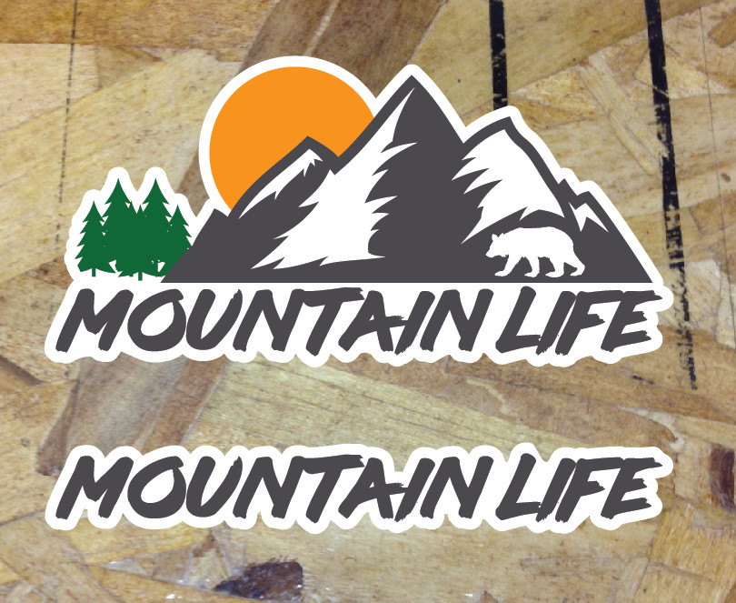 Mountain Life Bear Car Truck Auto Device Laptop Window Sticker – 5" Wide 2 for 1