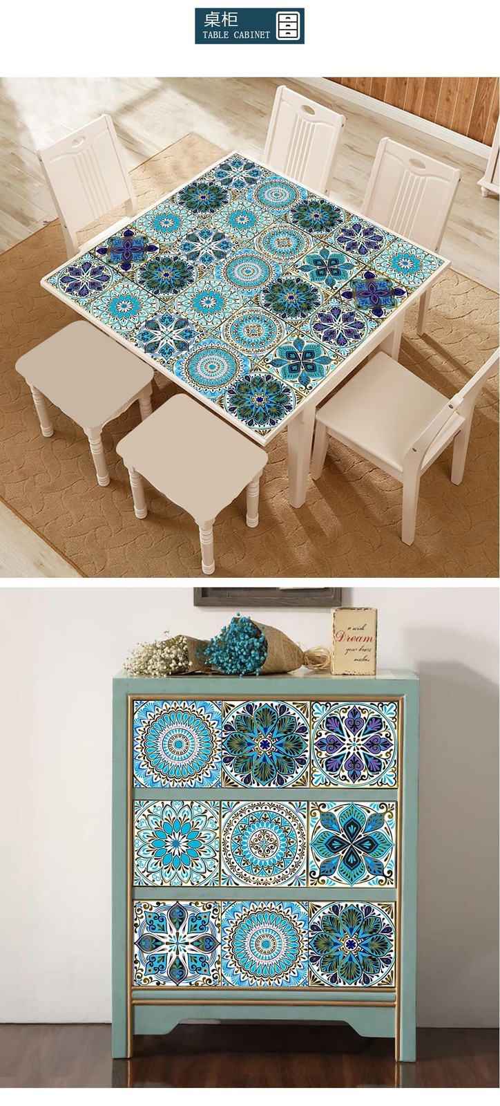 12 Pcs 6 inch Tile Stickers, Peel and Stick Self Adhesive Removable Moroccan …