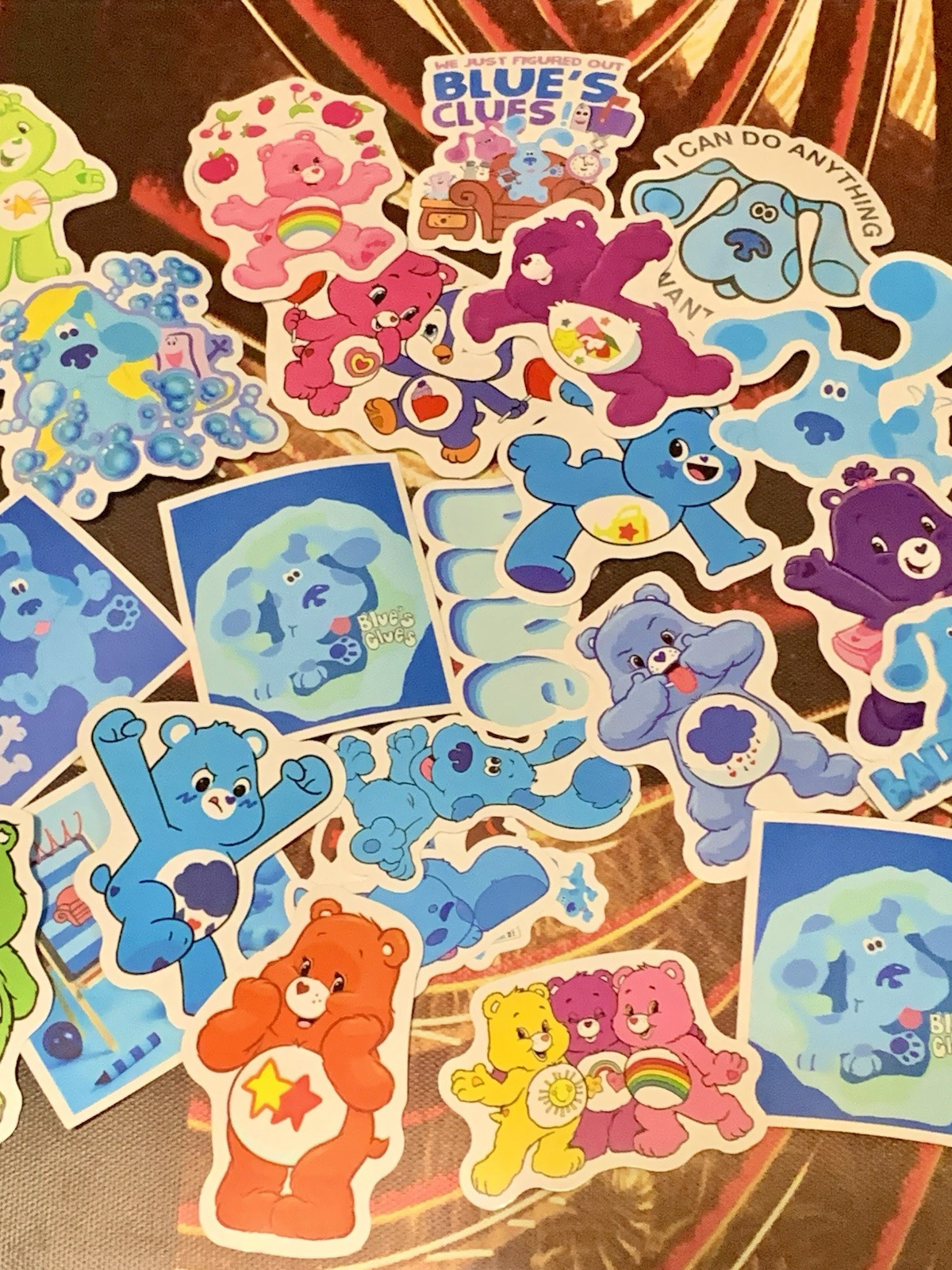 100 Pieces Bundle Pack Care Bears And Blue Clues Cartoon Stickers
