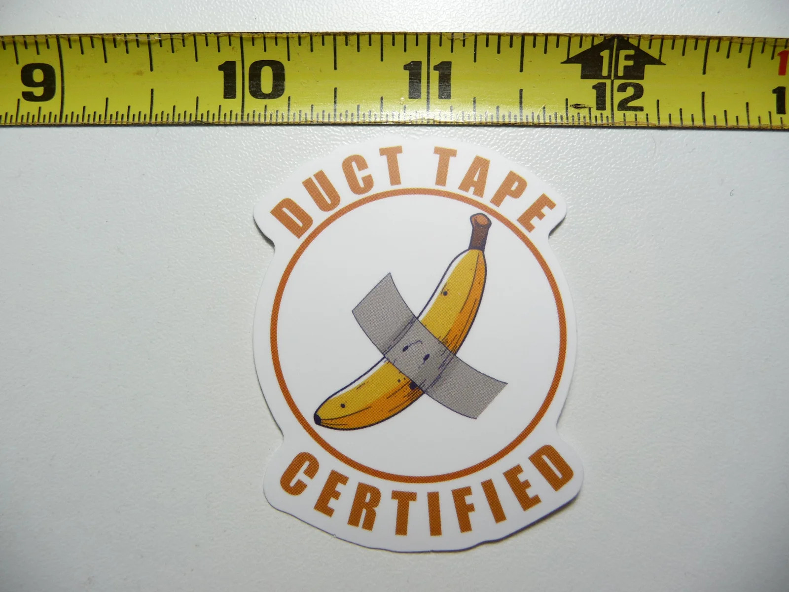 DUCT TAPE CERTIFIED BANANA WALL SMALL STICKER DECAL FUNNY WORKER JOB SKILL