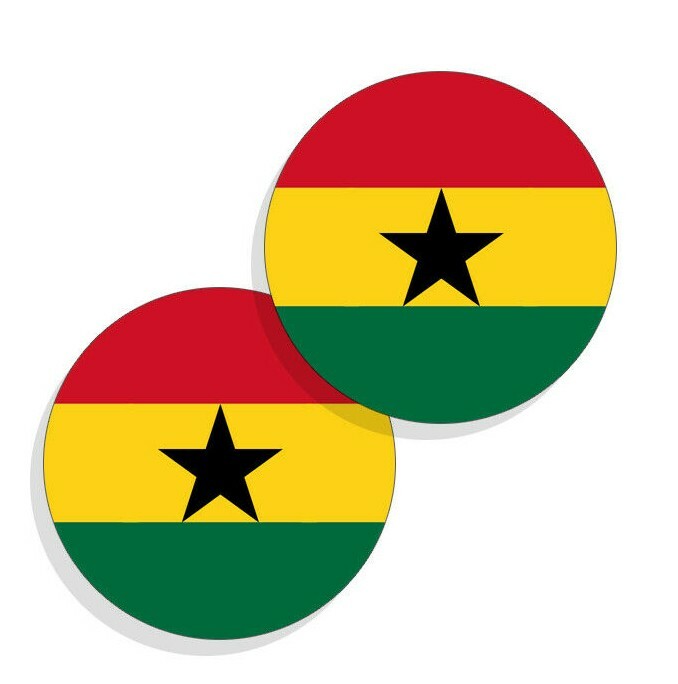 Ghana Flag Stickers Flag Decals Vinyl Stickers Round Indoor Outdoor Ghana 4pack