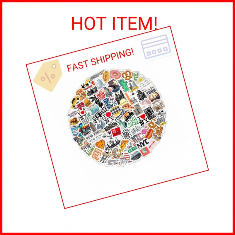 BulbaCraft 100Pcs New York Stickers for Water Bottle and Laptop – New York Party