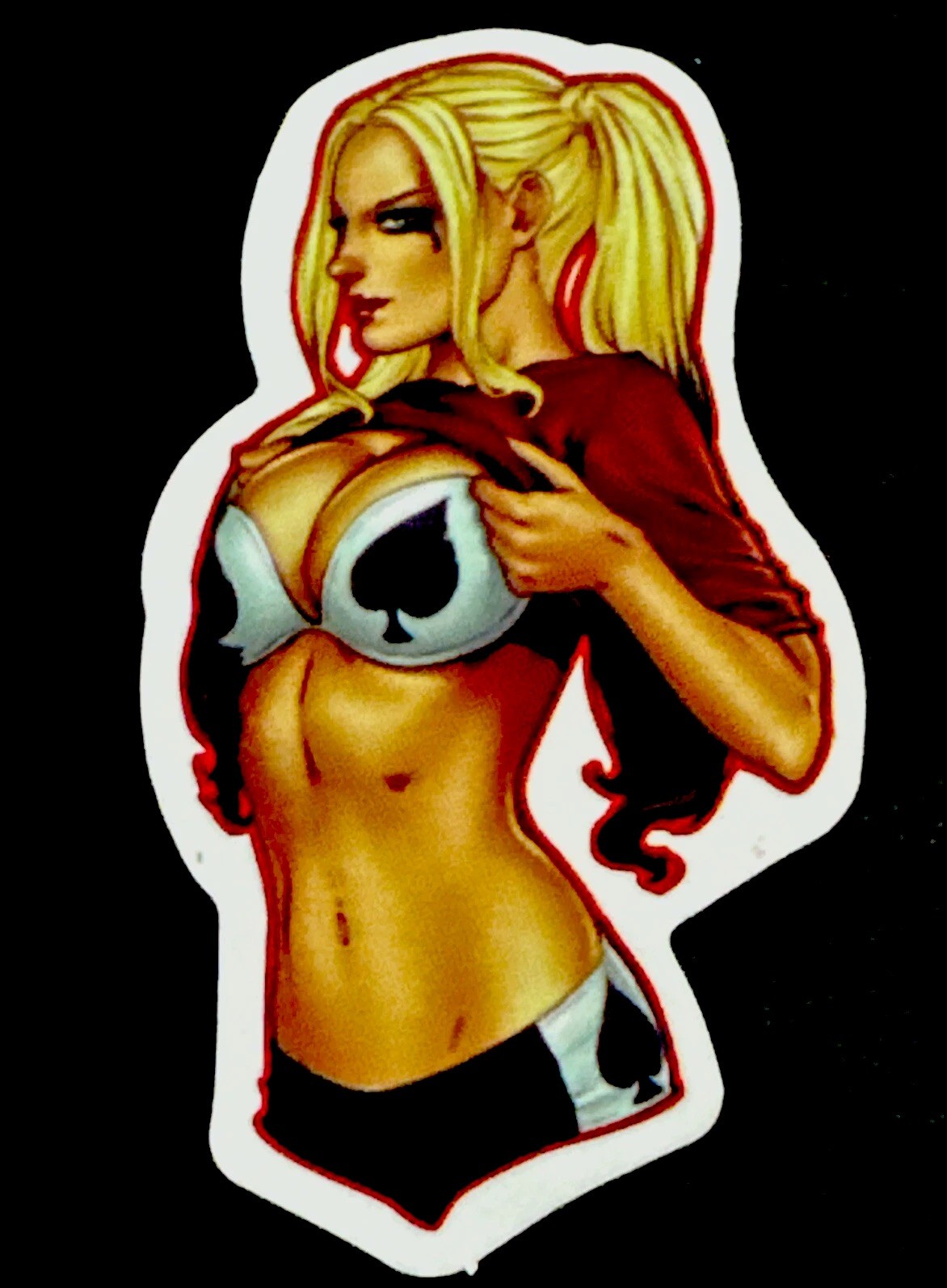 SEXY HARLEY QUINN STICKER✨💋❤️‍🔥💄❤️‍🔥💋✨2 3/4” X 1 1/2”✨GLOSSY✨AWESOME✨🔥💫