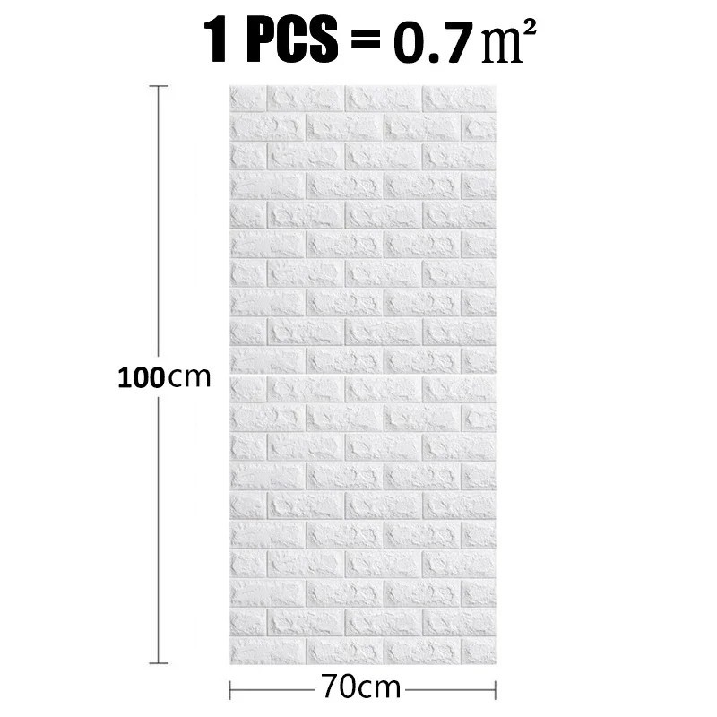 70cm*1m 3D Self-Adhesive Wallpaper Foam Waterproof Brick Wall Stickers Decor