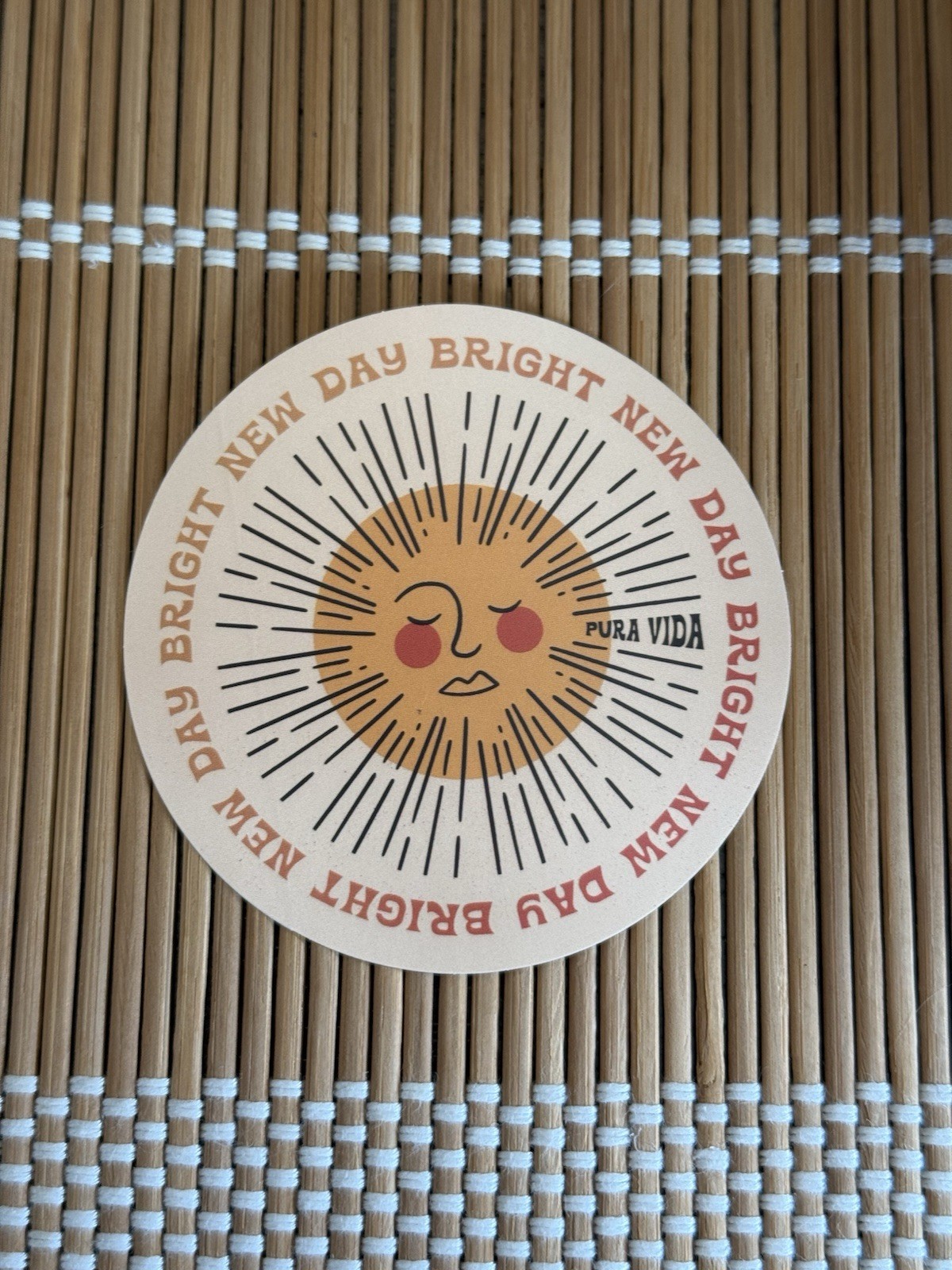 Pura Vida Monthly Club Sticker Bright New Day Sun
