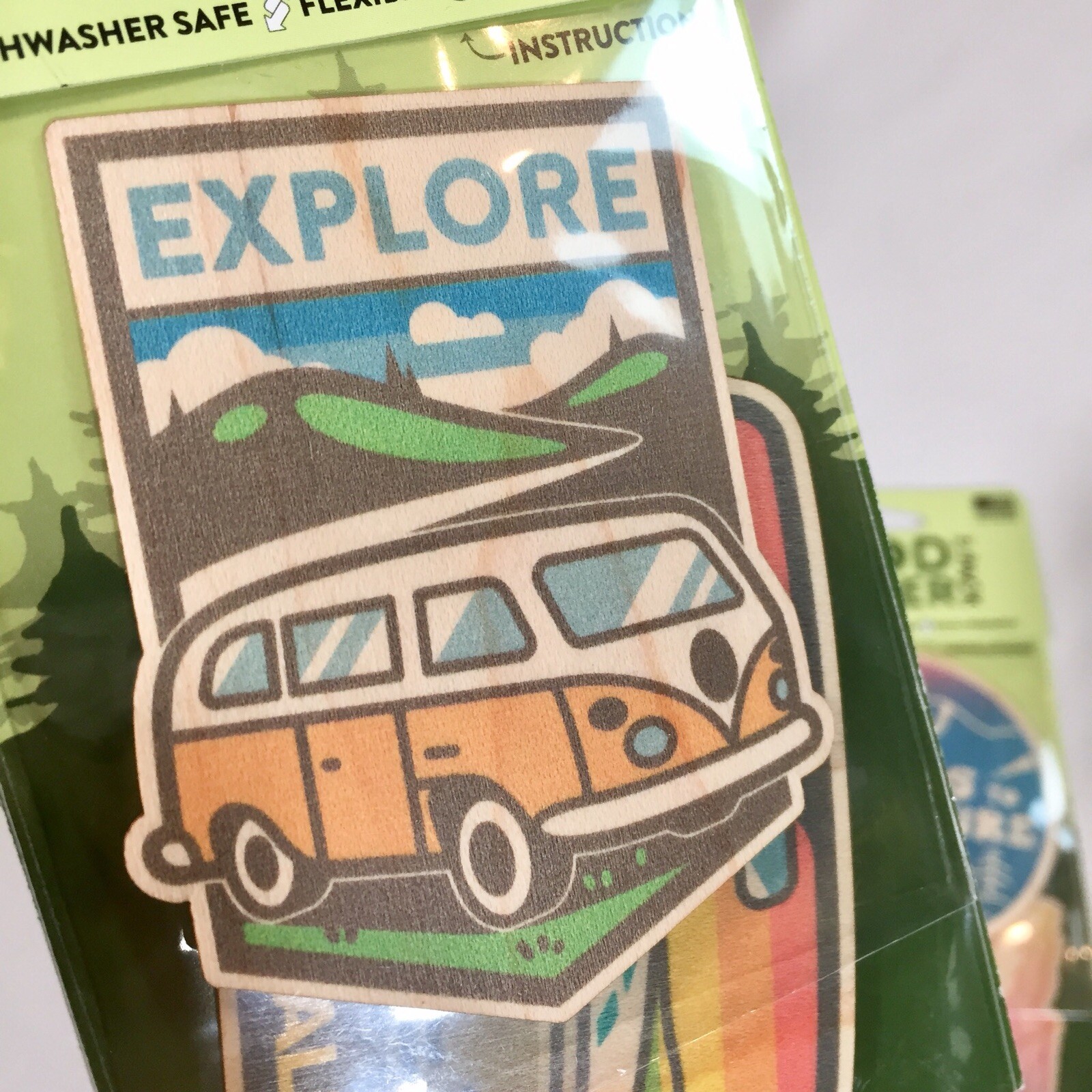 Dust City Wood Stickers Eco-Friendly Set Adventure Good Vibes Nature Hiking New