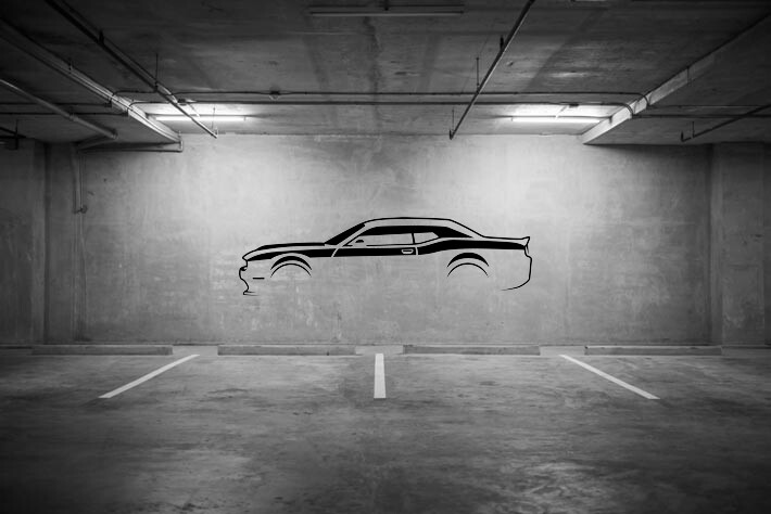 Silhoutte of a Challenger Garage Wall Decals