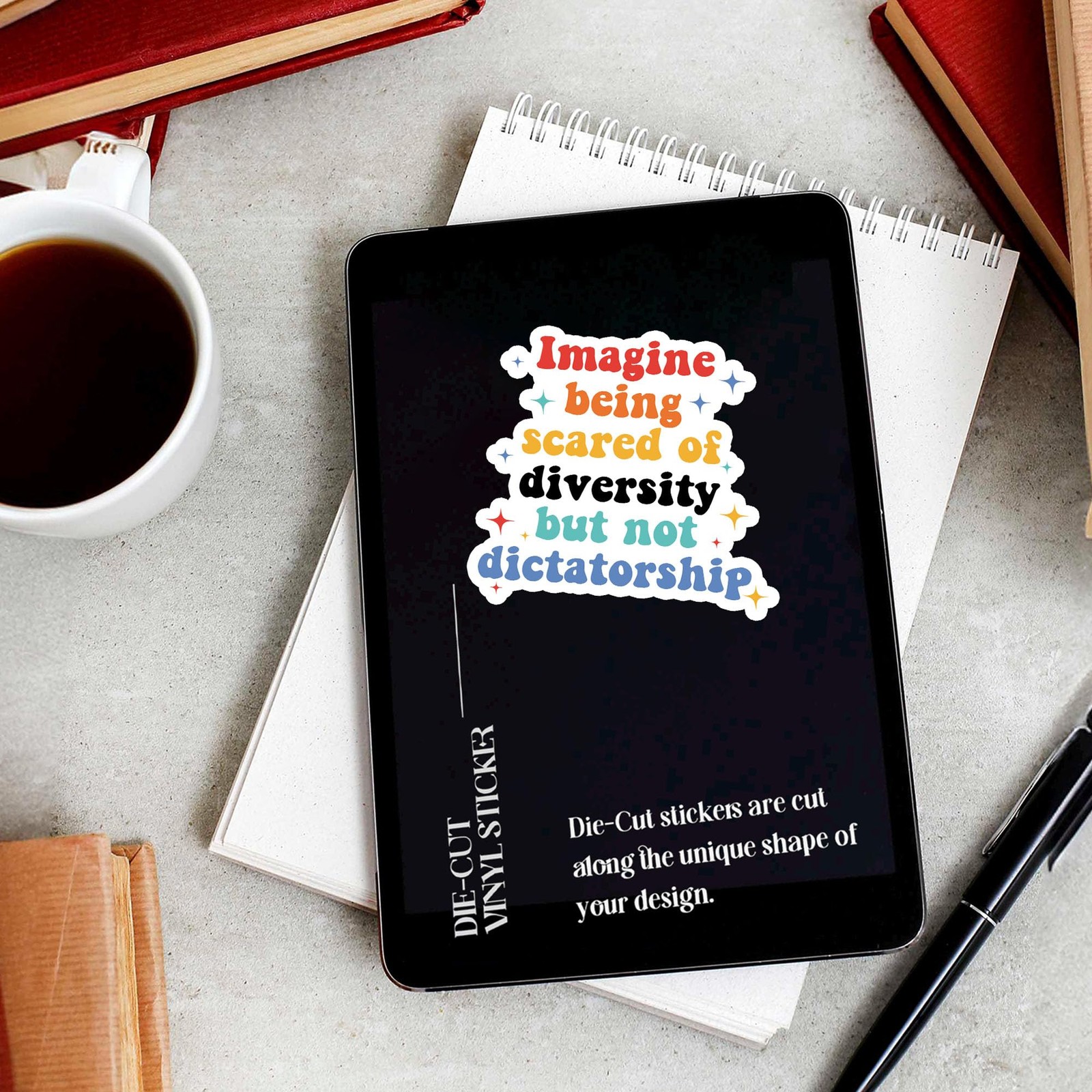 (3Pcs) Imagine Being Scared of Diversity But Not Dictatorship Stickers | Demo…