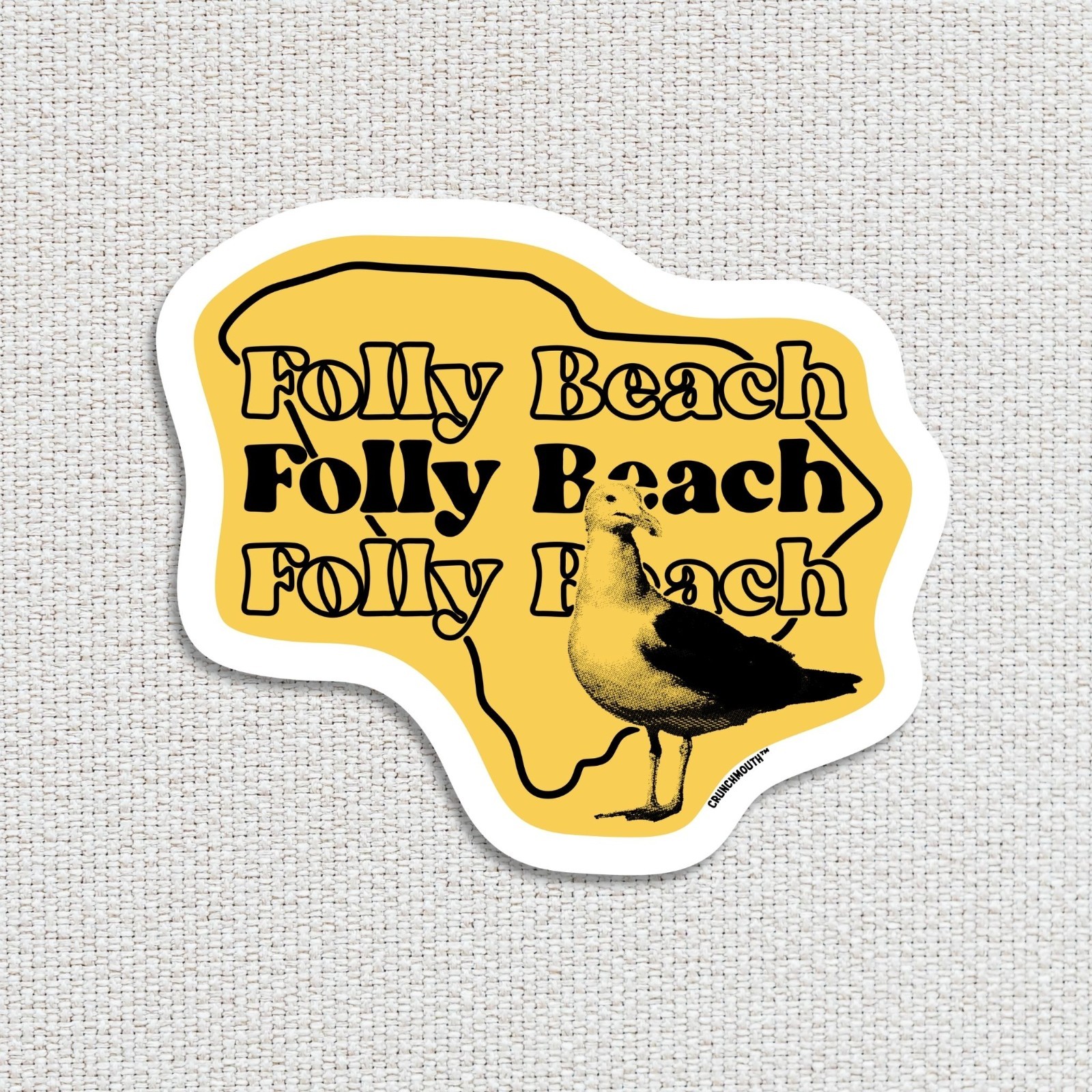 Folly Beach Travel Luggage Sticker, South Carolina Vacation Souvenir Decal