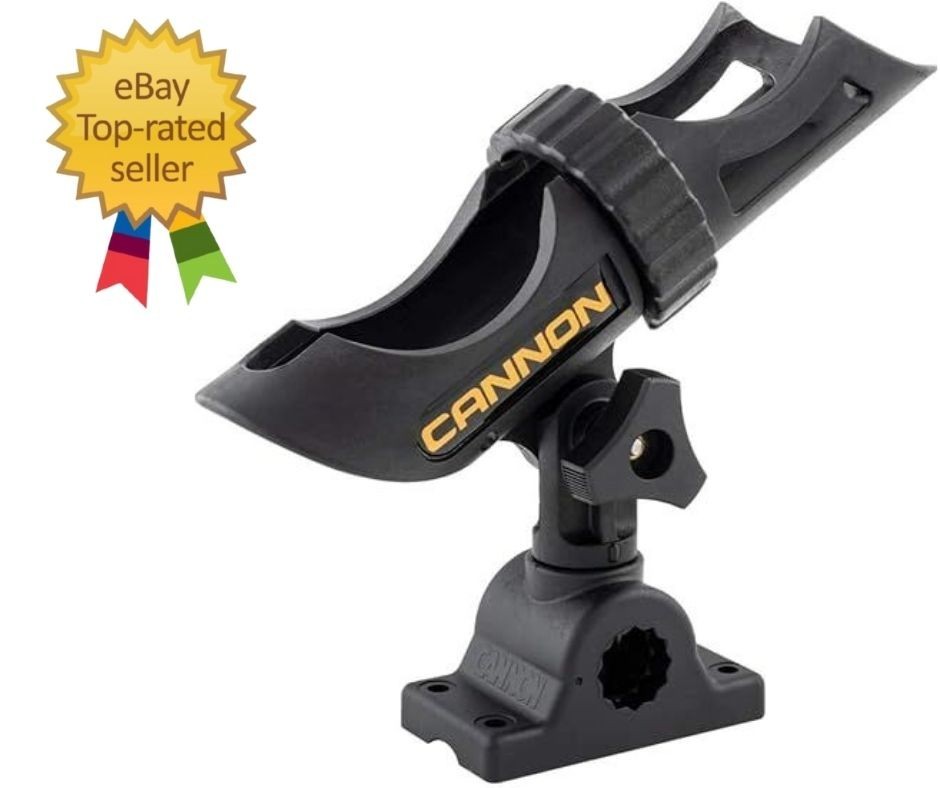 Cannon Three-Position Adjustable Rod Holder for Boat Trolling One Size, Black