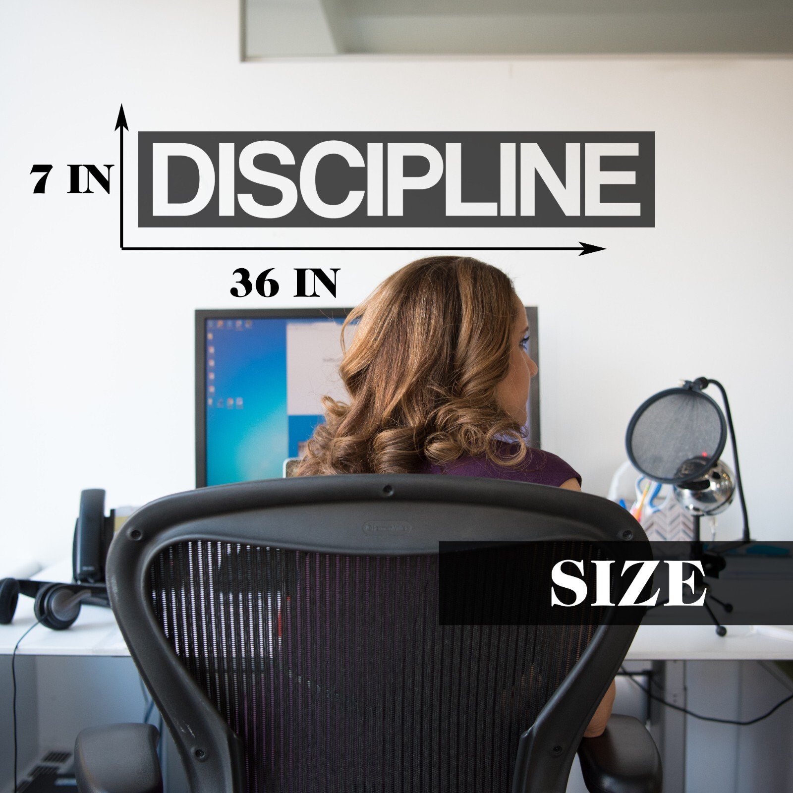 DISCIPLINE Motivational Wall Decal Sticker Quote for Home Office Gym Decor Art