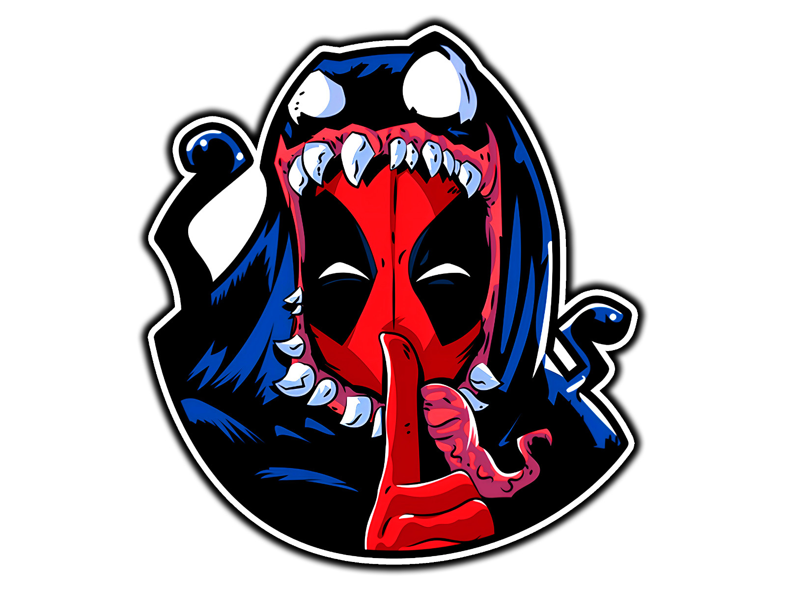 Deadpool Venom Mashup Comic Sticker Waterproof Vinyl Decal Die-Cut Car Laptop