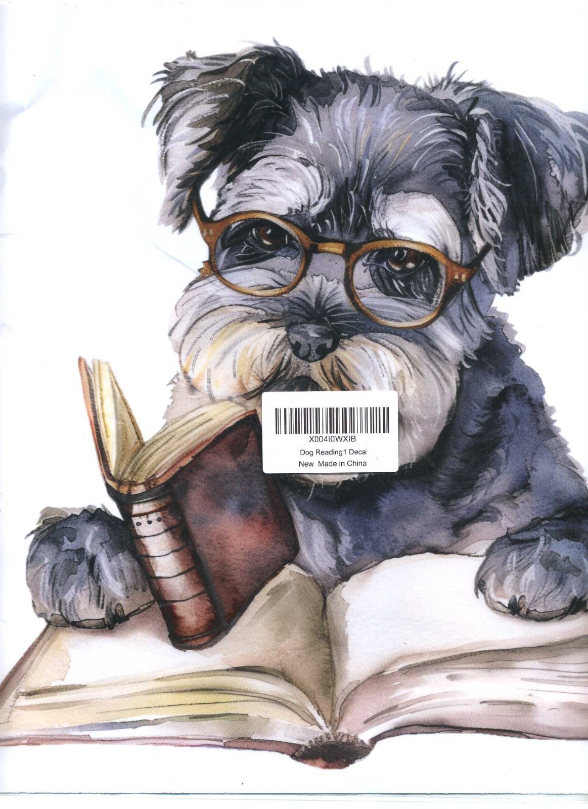 NEW Cute Sheep Bath Wall Decal for Dog Reading a Book POSTER Vinyl#586