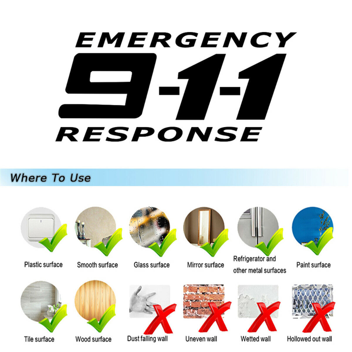 1pcs 911 Emergency Phone Stickers Car Auto Bumper Motorcycle Truck Vinyl Decal