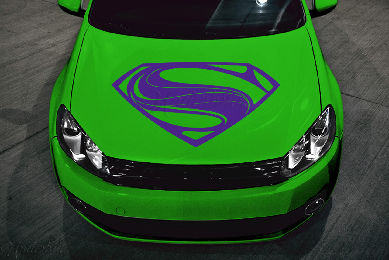 Superman Hood Decal Car Truck Door Glass Vinyl 32" S Shield Single Color