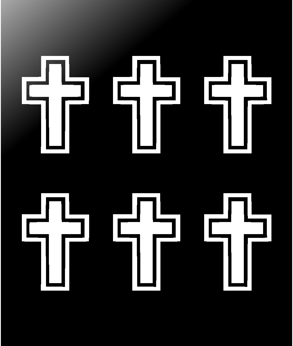 Christian Cross Vinyl Decals Stickers Set of 6