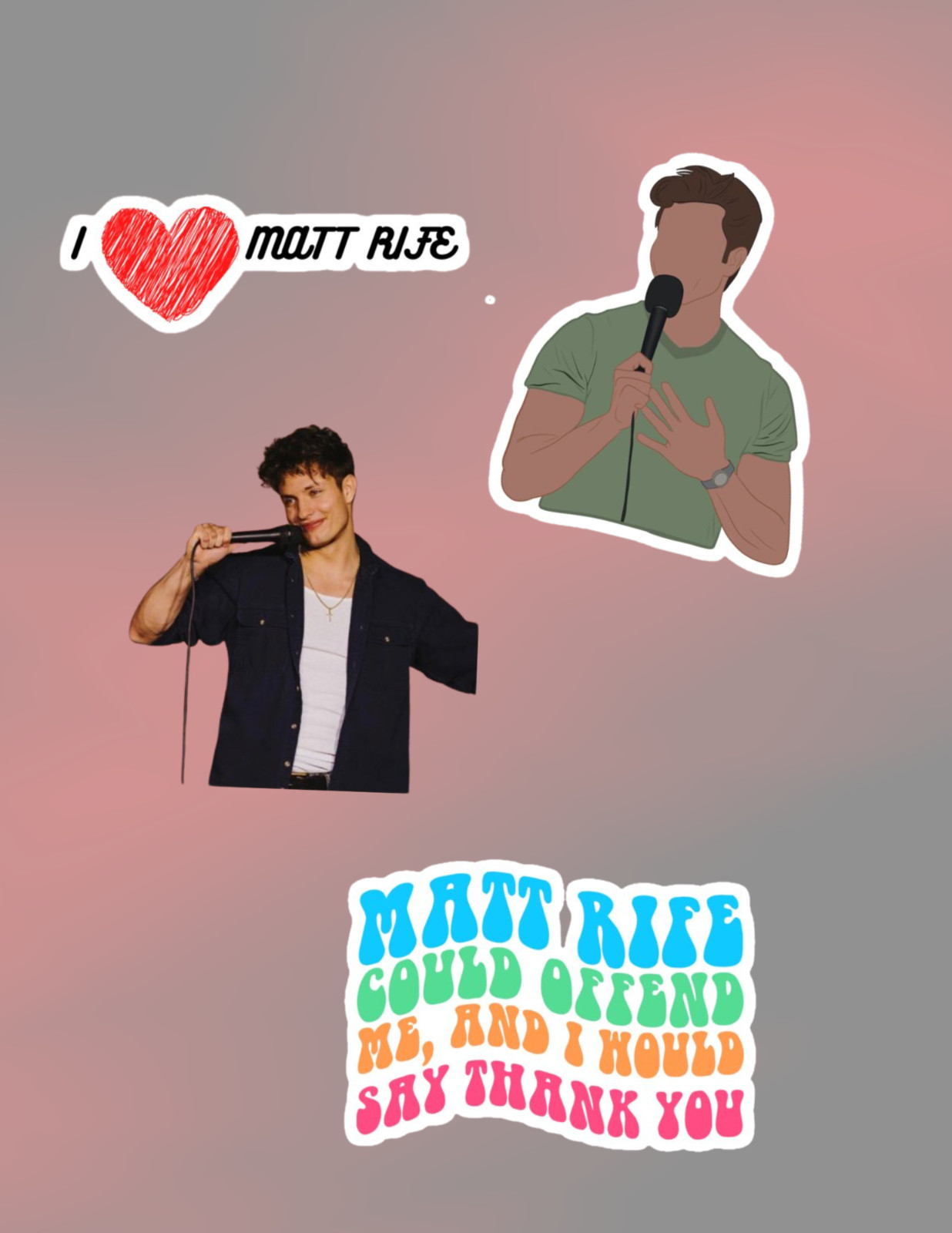 Matt Rife 4pc Sticker Pack